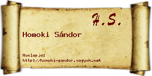 Homoki Sándor névjegykártya