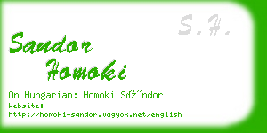 sandor homoki business card